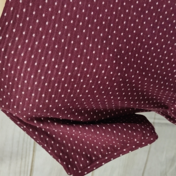 SUZANNE Betro Cap Sleeve Burgundy w/White Polka Dot Dress Size Medium - Picture 9 of 12